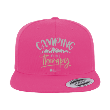 Camping Is My Therapy Embroidered Flat Bill Cap